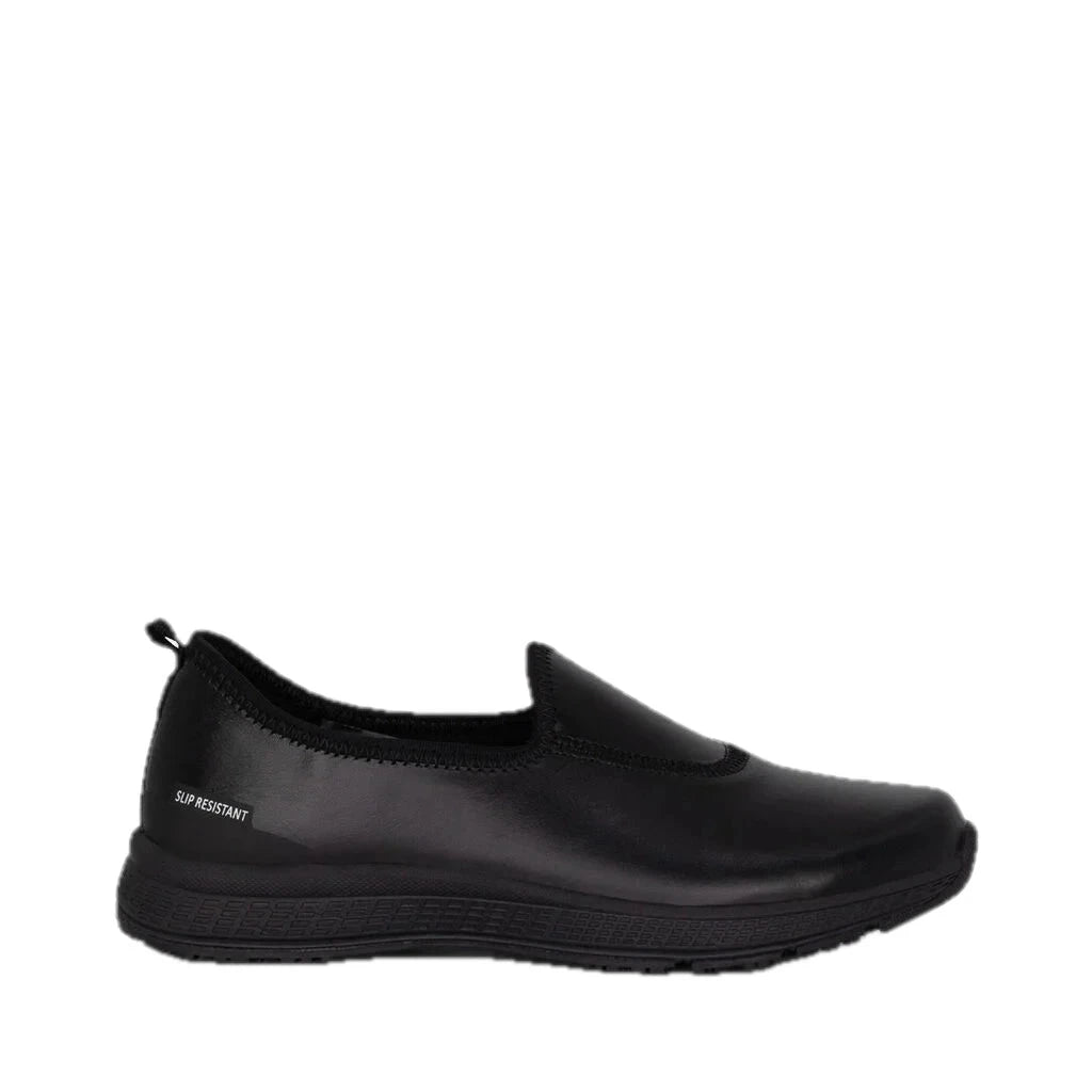 Women's Superlite Leather Slip-On Work Shoes -Black