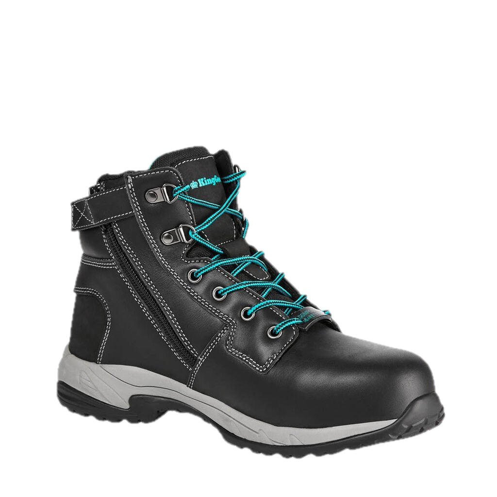 Botas de trabalho híbridas Tradie para mulher com fecho/ataca e biqueira em compósito, tamanho 6". 