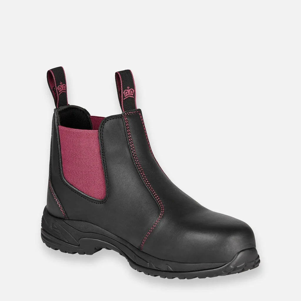 Botas de trabalho Tradie para mulher com biqueira reforçada em material compósito - Pretas