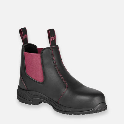 Botas de trabalho Tradie para mulher com biqueira reforçada em material compósito - Pretas