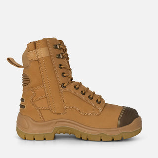 Phoenix Metguard Zip/Lace Safety Work Boots Wheat 8