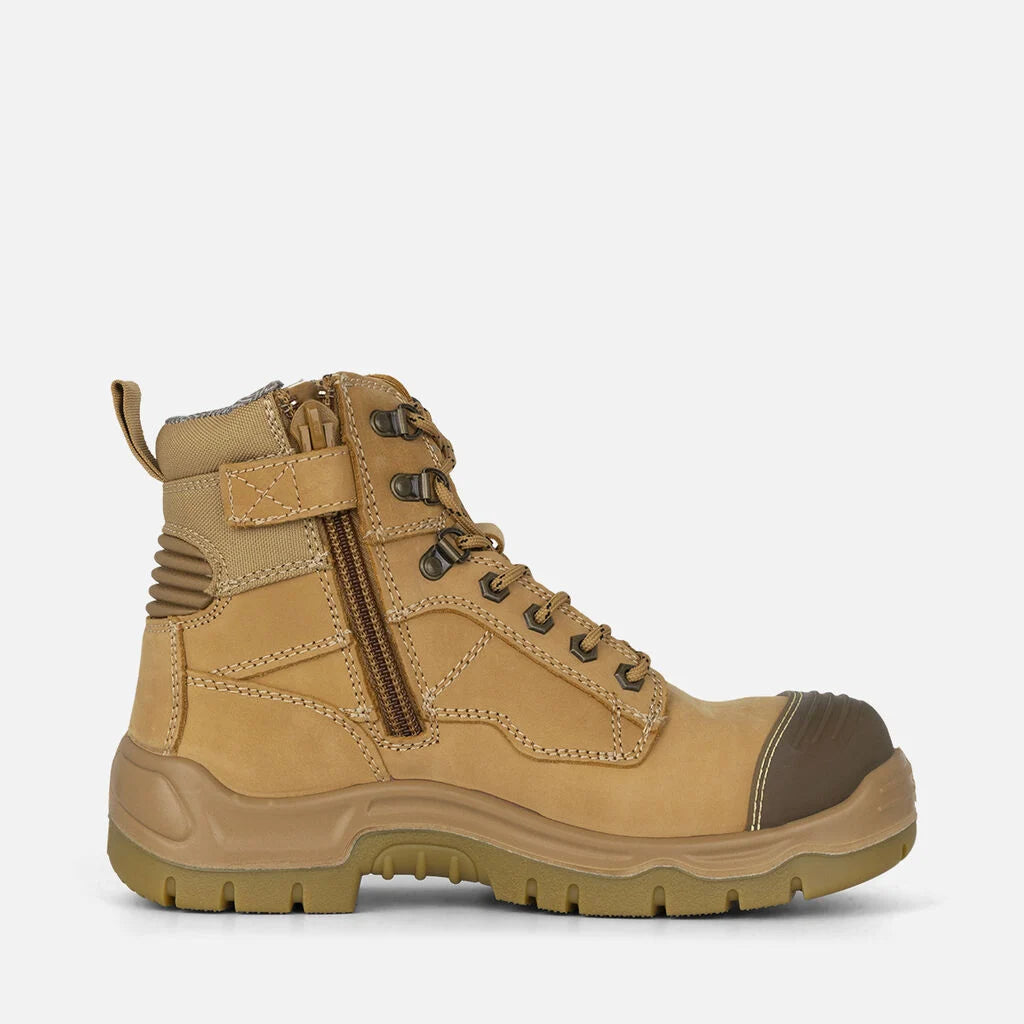 Phoenix Zip/Lace Safety Work Boots With Scuff Cap