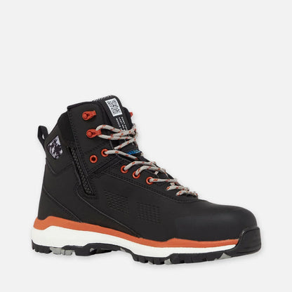 Botas de trabalho Terra Firma Hybrid com fecho/ataca e biqueira em compósito, cano de 5 polegadas - Preto/Laranja Queimado 