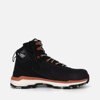 Botas de trabalho Terra Firma Hybrid com fecho/ataca e biqueira em compósito, cano de 5 polegadas - Preto/Laranja Queimado 