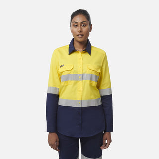 Womens Workcool Vented Spliced Spliced Shirt Taped Long Sleeve