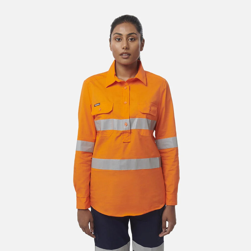 Womens Workcool Vented Closed Front Shirt Taped Long Sleeve