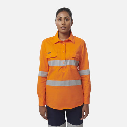 Womens Workcool Vented Closed Front Shirt Taped Long Sleeve