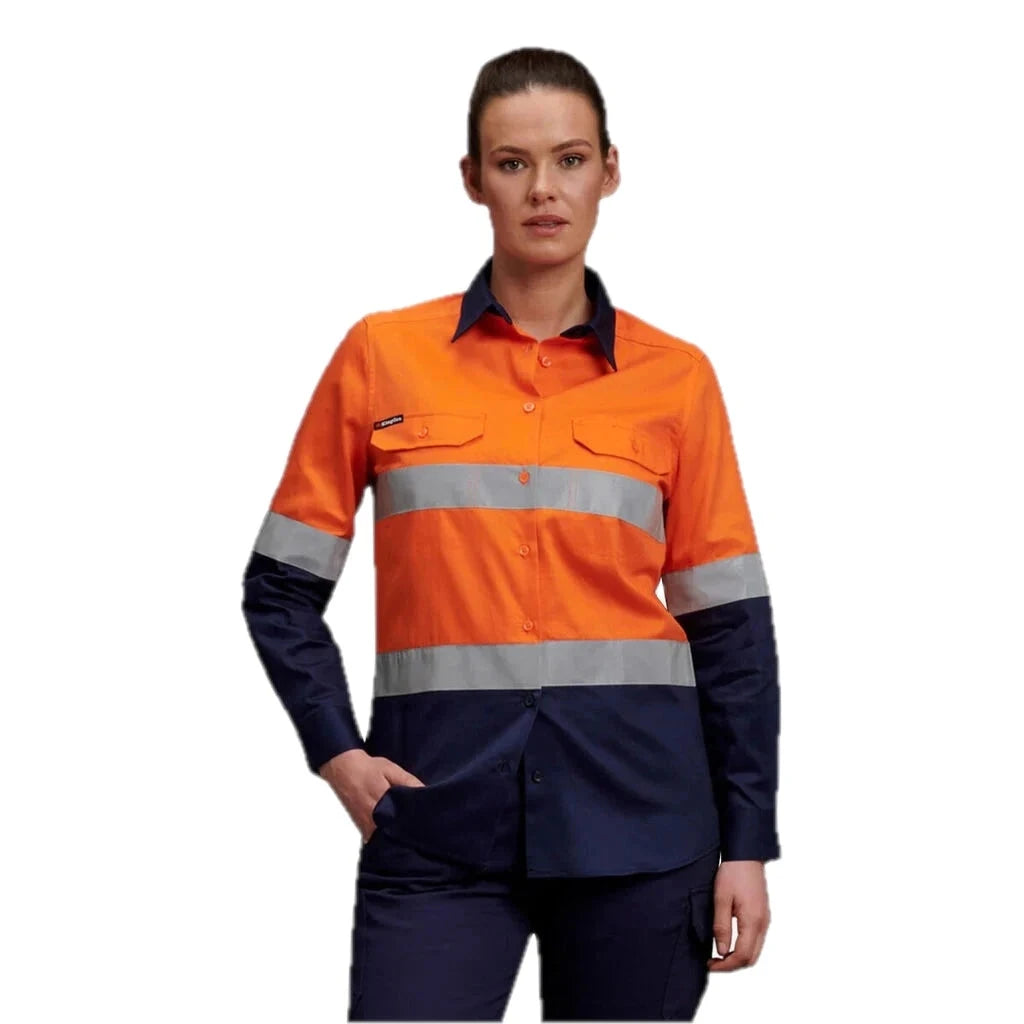 Women's Hi-Vis Reflective Long Sleeve Work Shirt