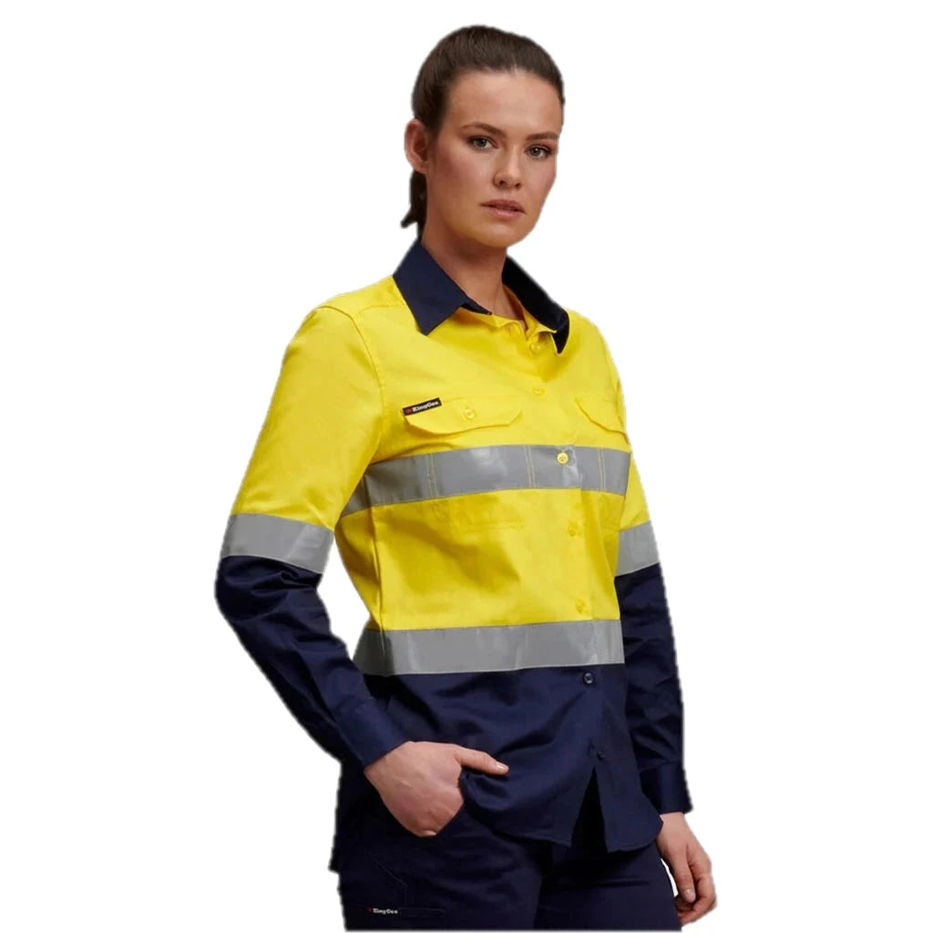 Women's Hi-Vis Reflective Long Sleeve Work Shirt