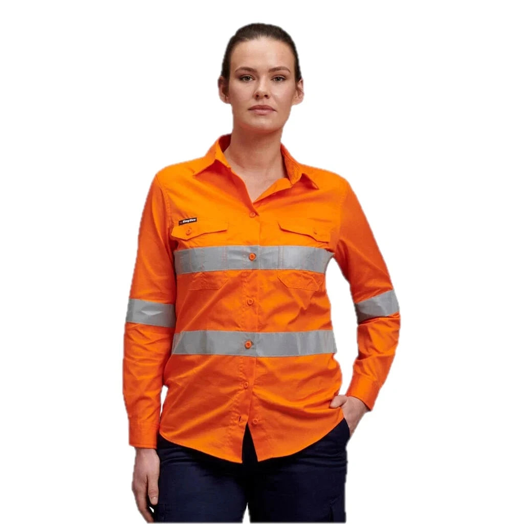 Camisola de trabalho Workcool 2 de alta visibilidade para mulher com detalhes refletores