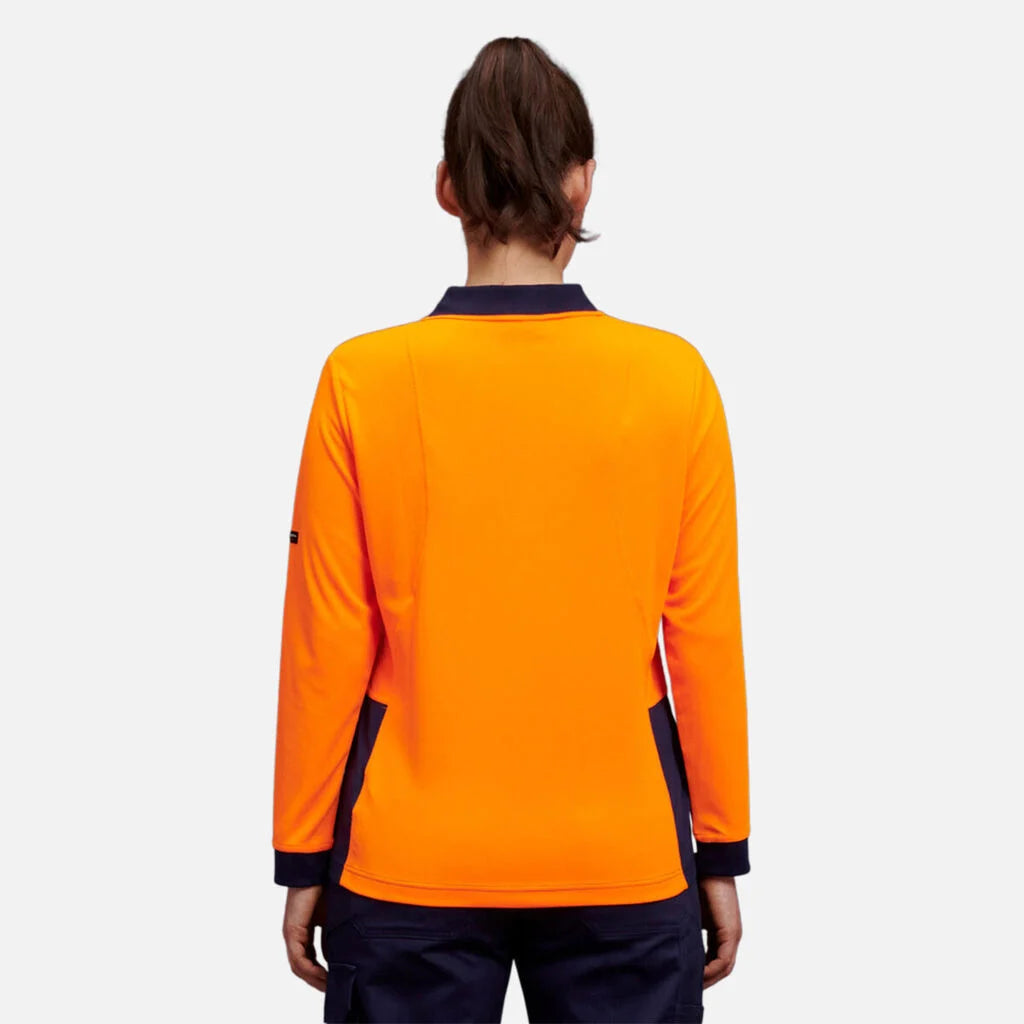 Polo de mulher Workcool Hyperfreeze de alta visibilidade com mangas compridas