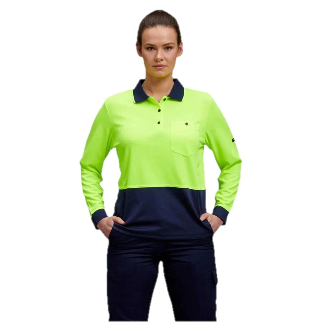 Kaos Polo Wanita Workcool Hyperfreeze Hi-Vis Lengan Panjang