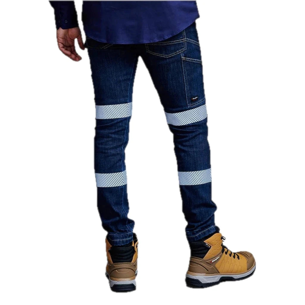 Celana Jeans Kerja Denim Reflektif Urban Coolmax Stretch Slim