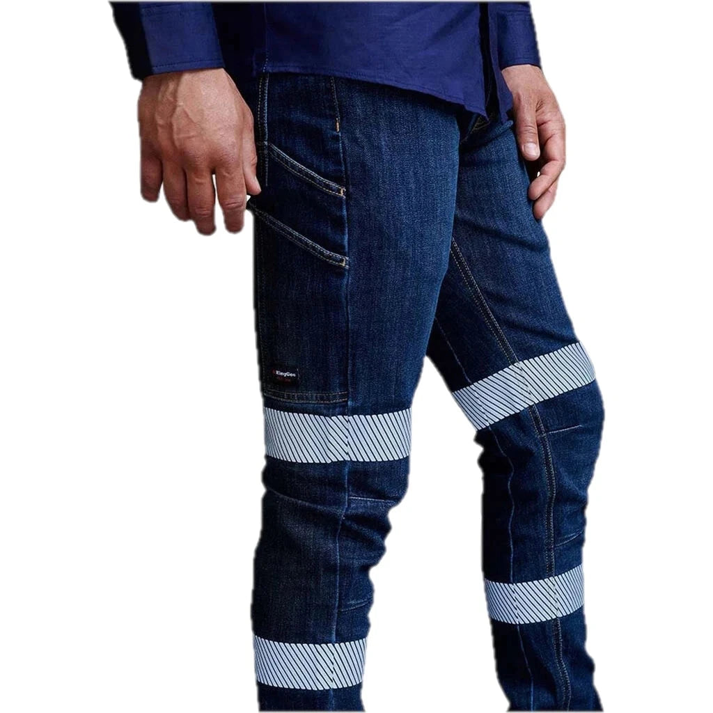 Celana Jeans Kerja Denim Reflektif Urban Coolmax Stretch Slim