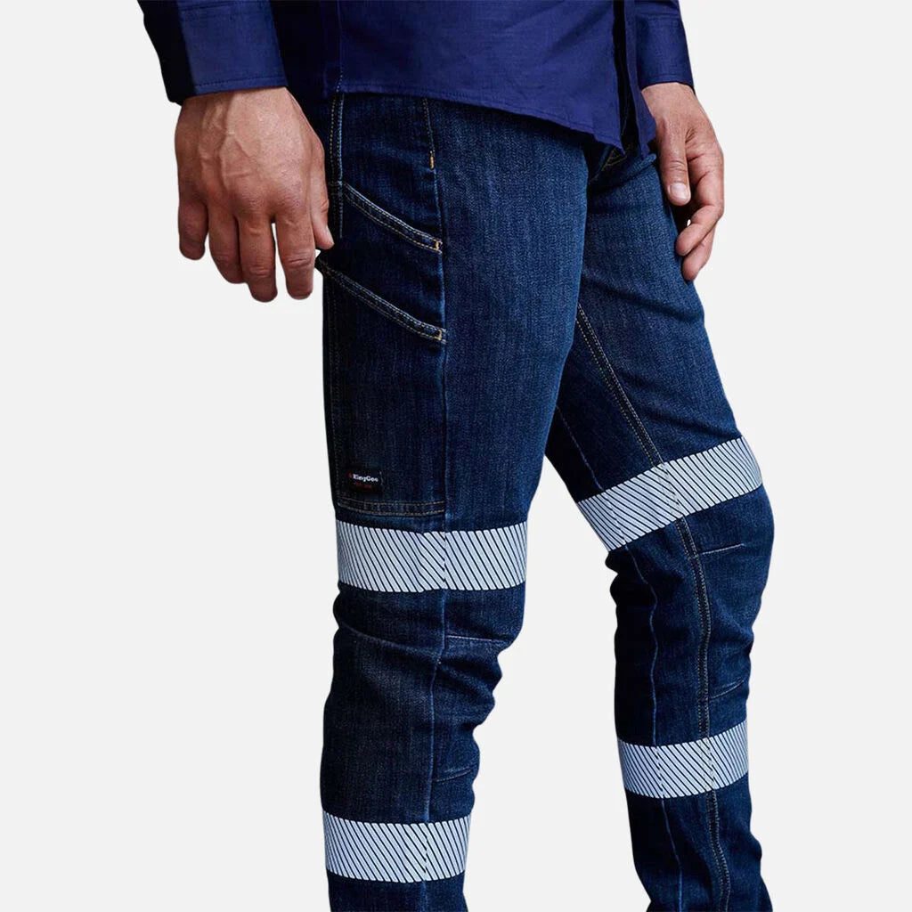 Celana Jeans Kerja Denim Reflektif Urban Coolmax Stretch Slim