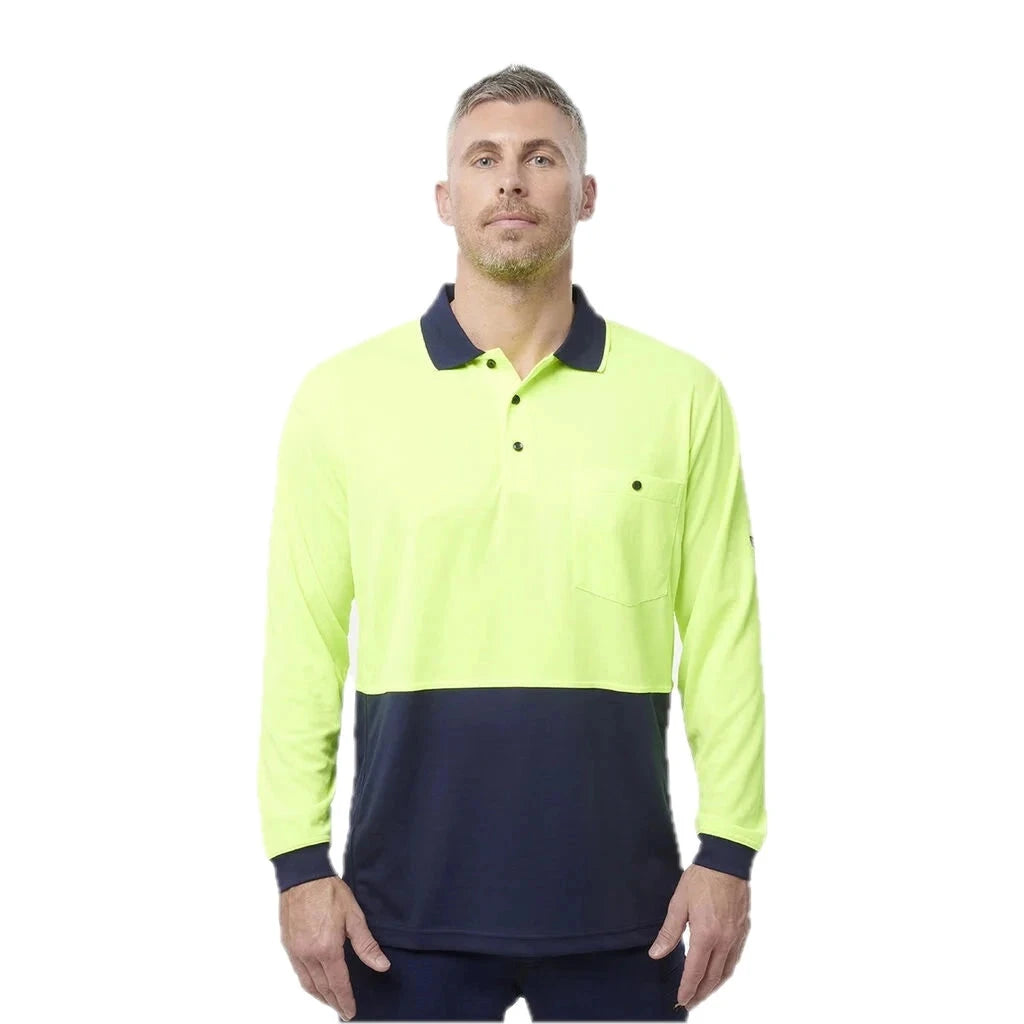 Kaos Polo Lengan Panjang Workcool Hyperfreeze Hi-Vis Dua Warna
