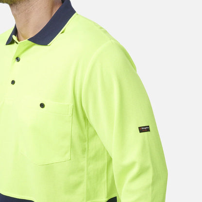 Polo de manga comprida Workcool Hyperfreeze Hi-Vis bicolor
