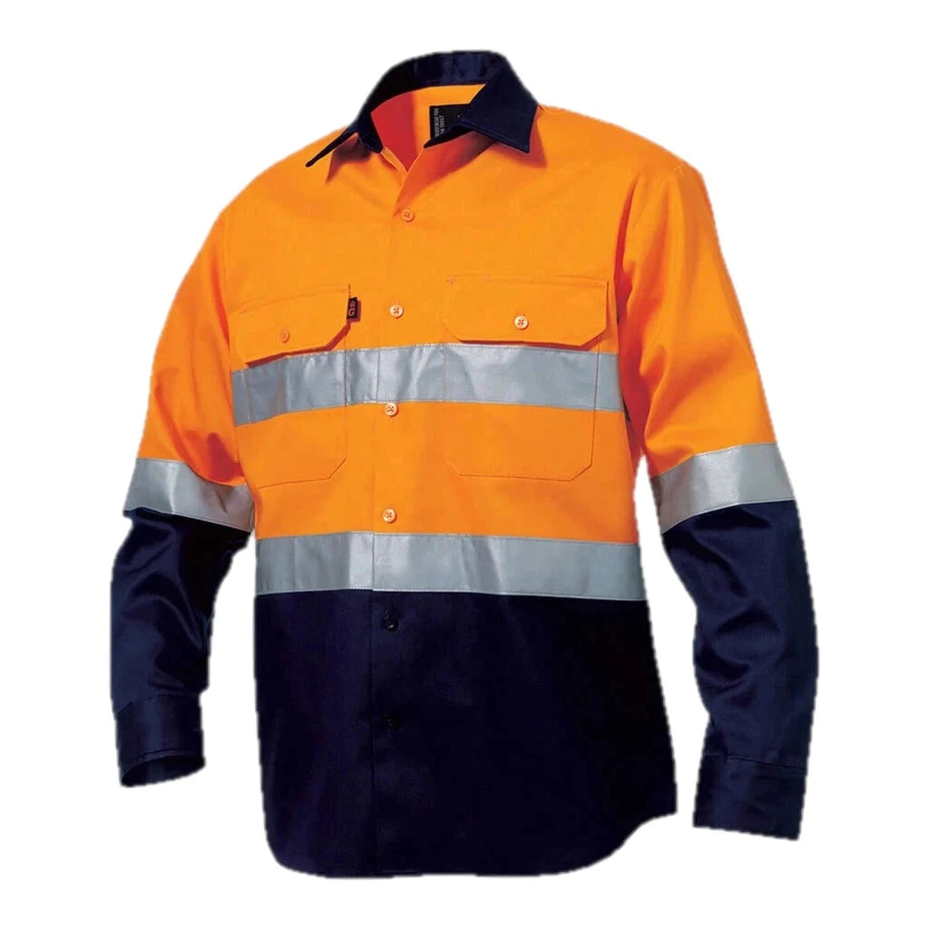 Kemeja Kerja Lengan Panjang Dua Warna Reflektif Hi-Vis Originals