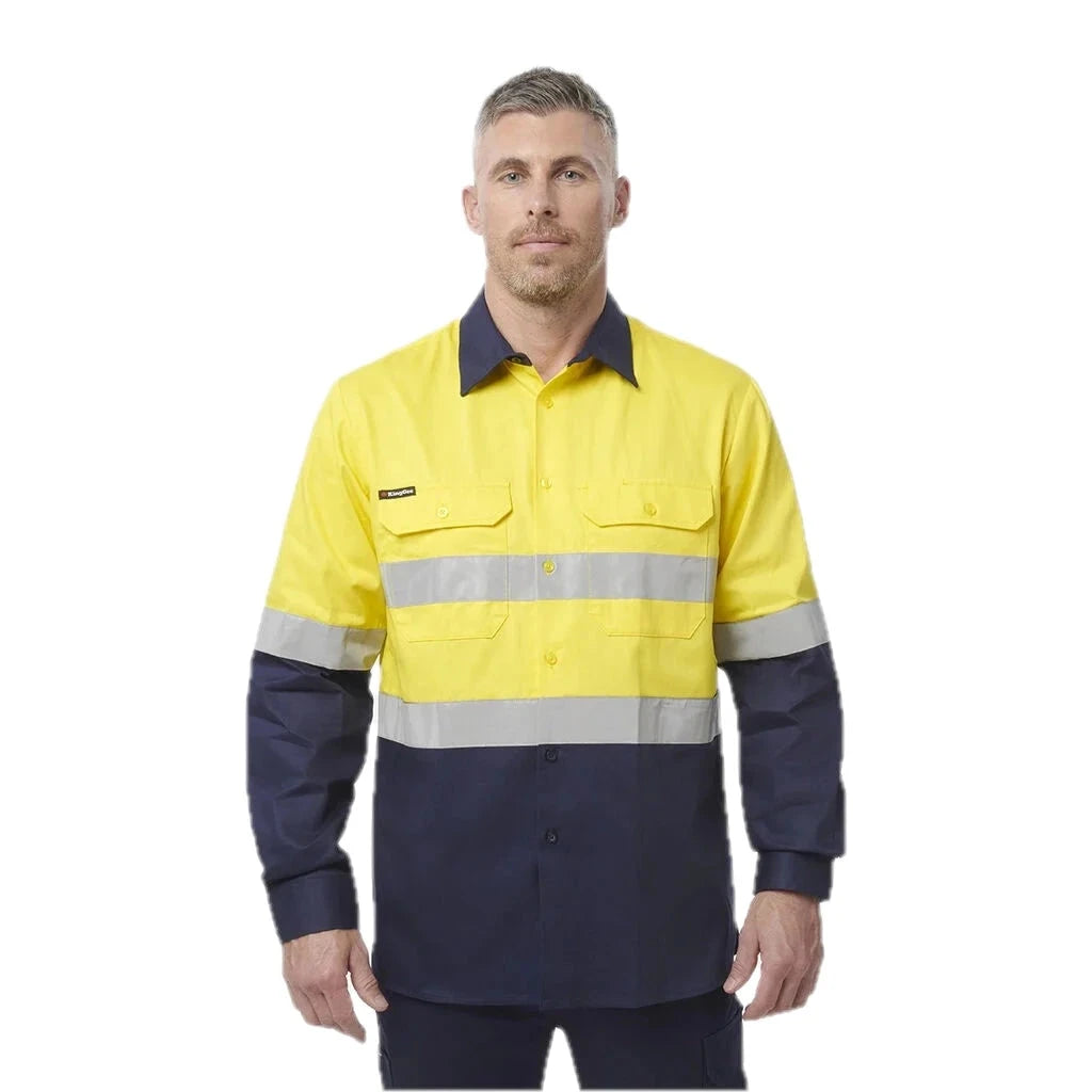 Kemeja Kerja Lengan Panjang Dua Warna Reflektif Hi-Vis Originals