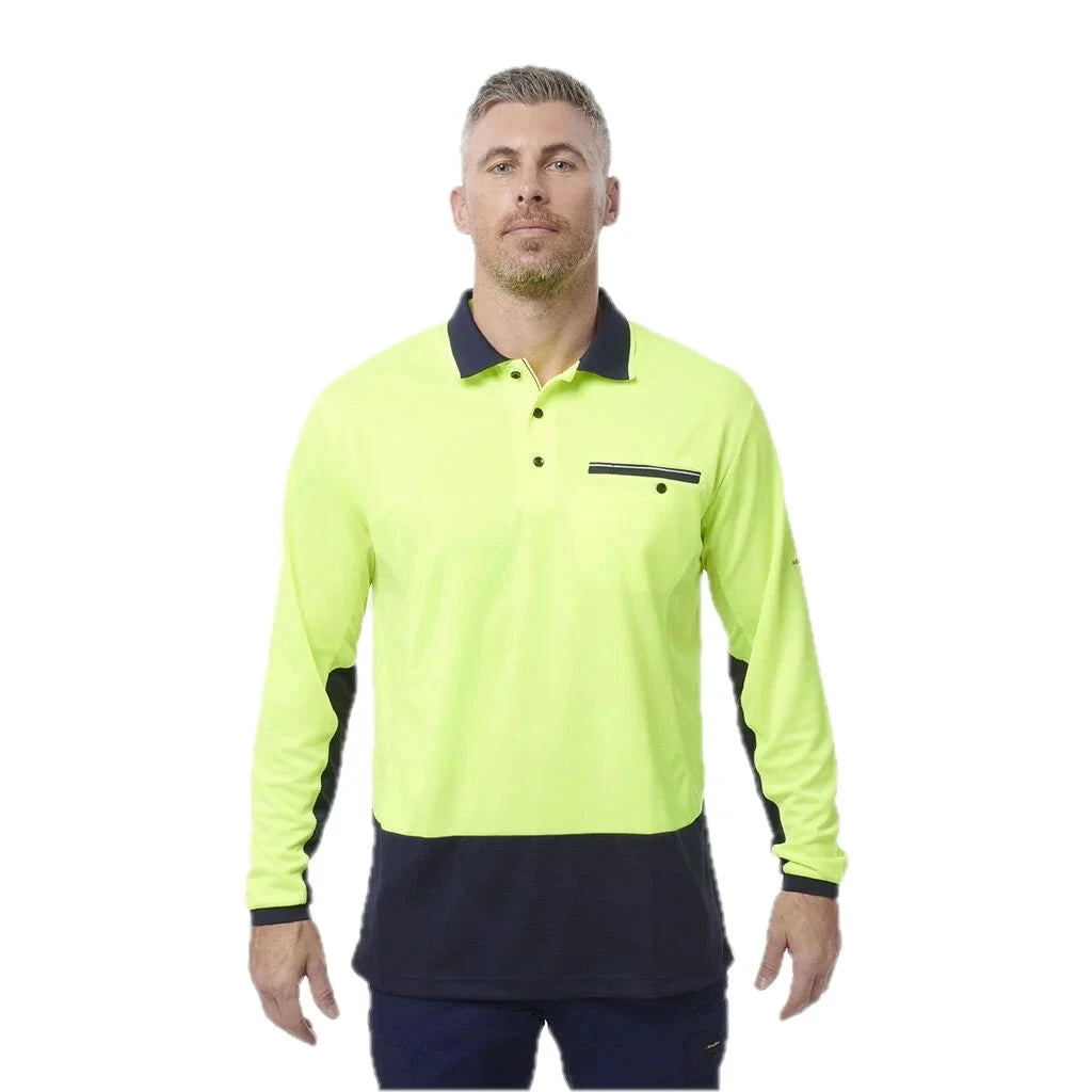 Kaos Polo Lengan Panjang Ringan Workcool Hyperfreeze Hi-Vis