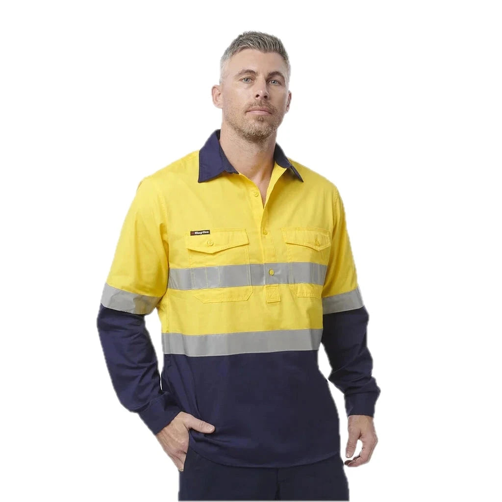 Kemeja Kerja Depan Tertutup Reflektif Workcool 2 Hi-Vis