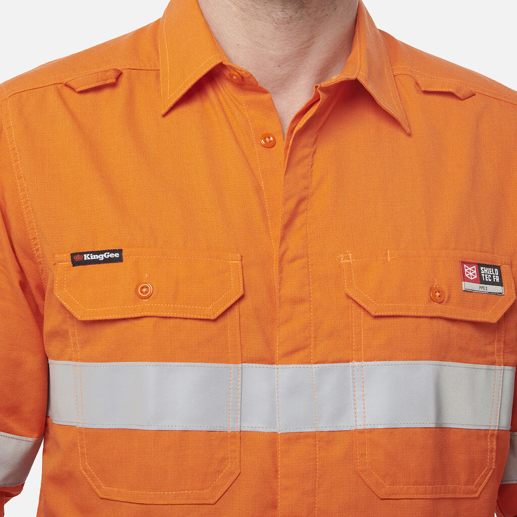 Baju Pelindung Depan Terbuka Sambungan Hi-Vis Shieldtec LENZING™ FR APD2