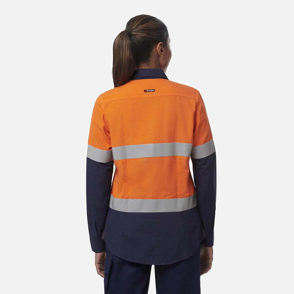 Camisola de mulher Shieldtec LENZING™ FR de alta visibilidade com abertura frontal e fita adesiva - EPI2