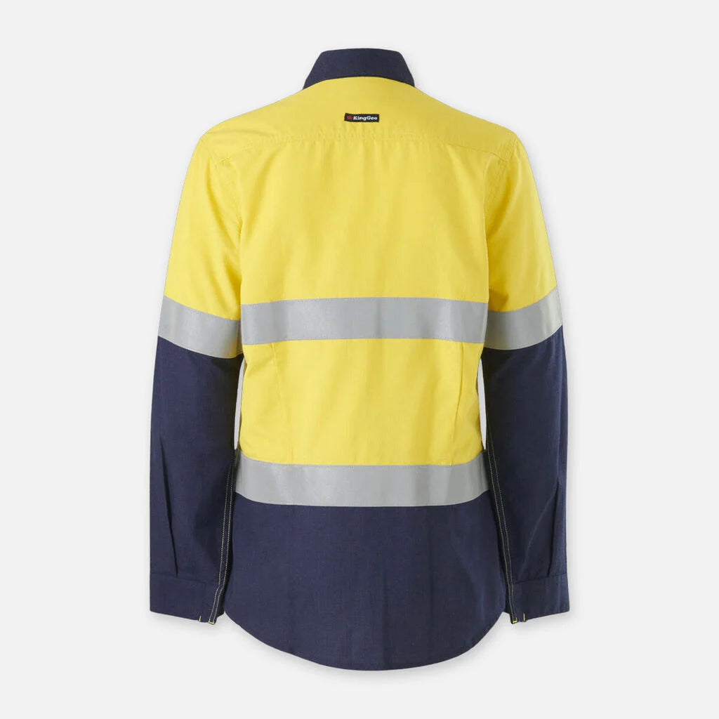 Camisola de mulher Shieldtec LENZING™ FR de alta visibilidade com abertura frontal e fita adesiva - EPI2