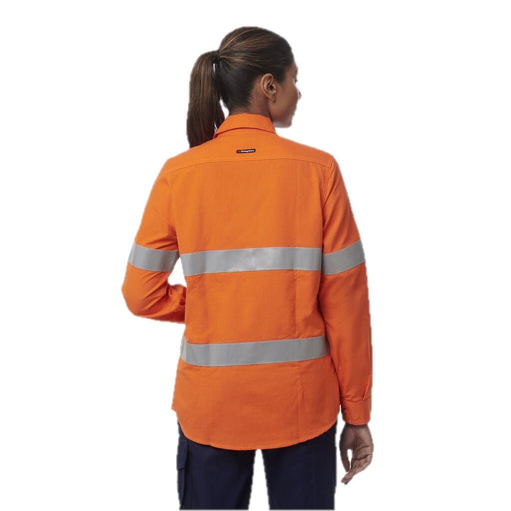 Kemeja Wanita Shieldtec LENZING™ FR Hi-Vis Depan Terbuka Berpita APD2