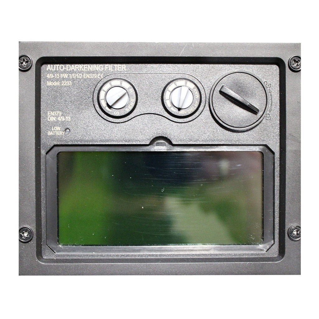 BizWeld Plus Welding Helmet – inside view, filter controls