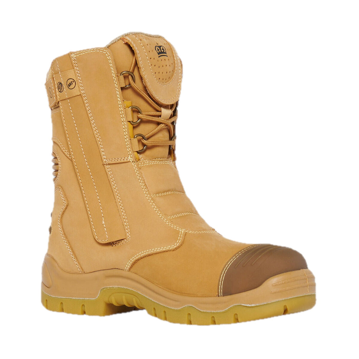 Bennu Rigger 9" Safety Boot - Wheat – angled front view
