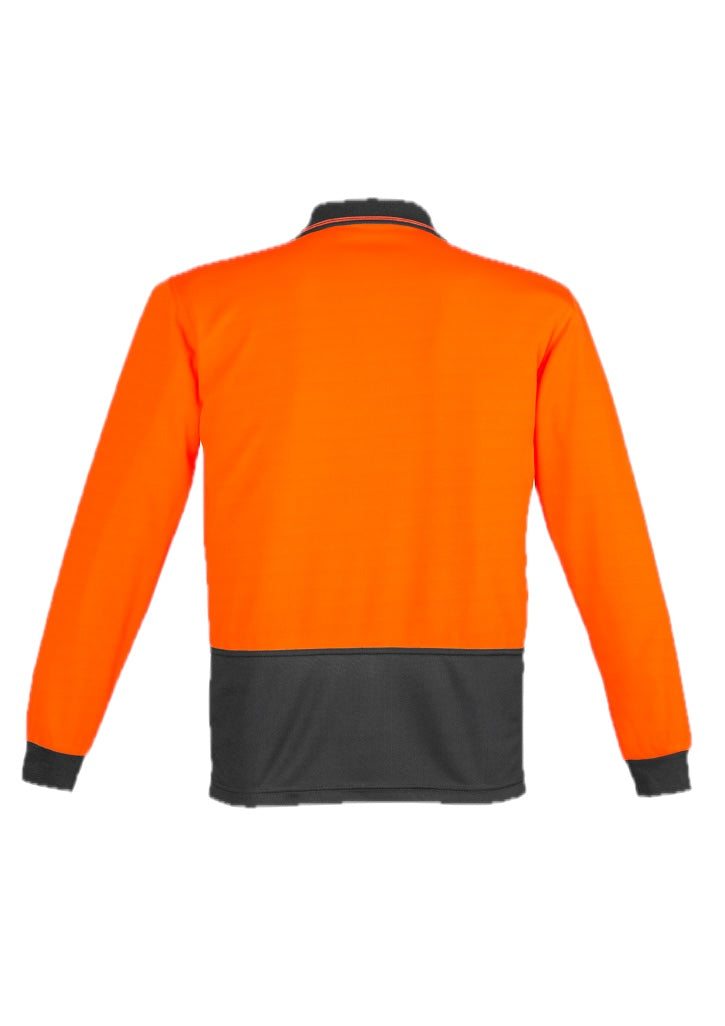 Unisex Hi Vis Basic Long Sleeve Polo – back view