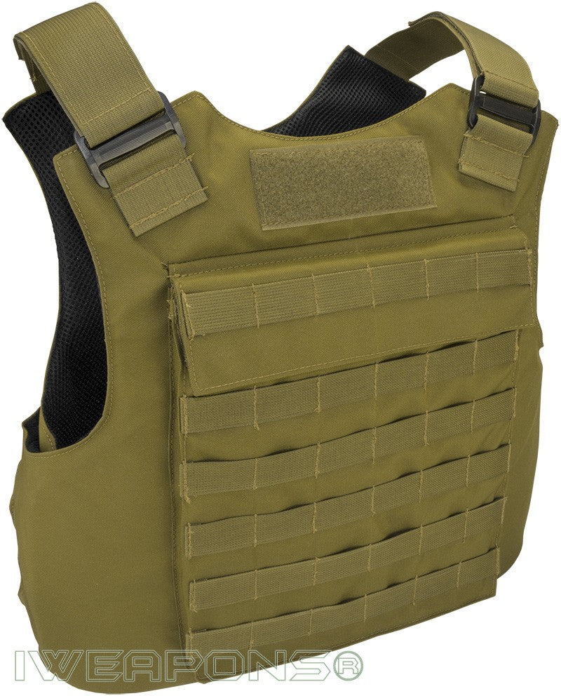IWEAPONS® MOLLE External Bulletproof Vest IIIA / 3A with 25×30cm Pockets for Armor Plates – side view