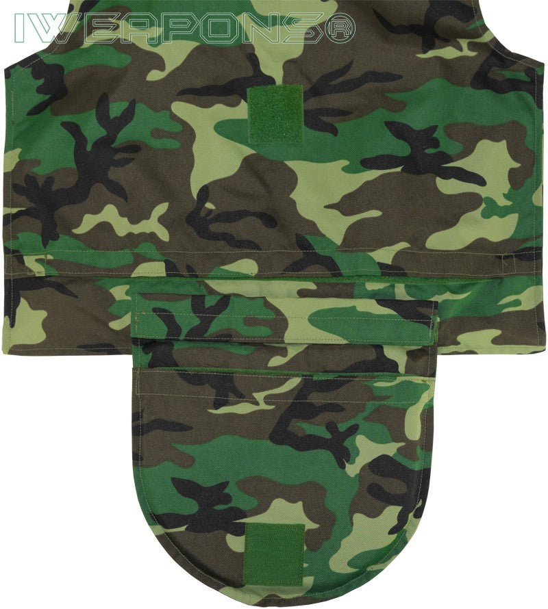 IWEAPONS® Delta Camo Bulletproof Vest IIIA with 4 Mag Pouches – back view