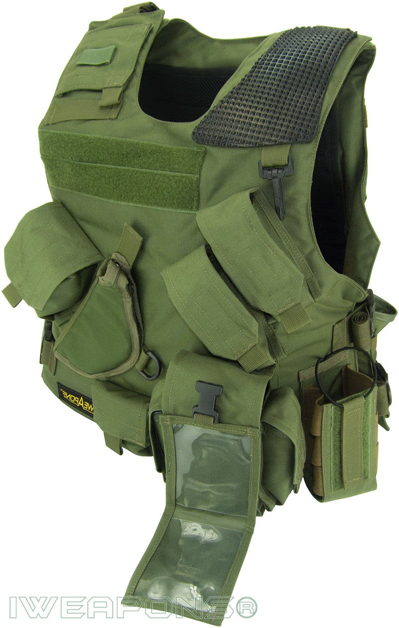 IWEAPONS® Combat Bulletproof Vest IIIA / 3A – Holster Model – Green – side view