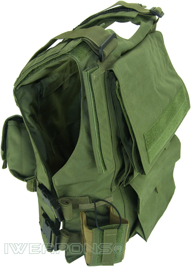 IWEAPONS® Combat Bulletproof Vest IIIA / 3A – Holster Model – Green – other side