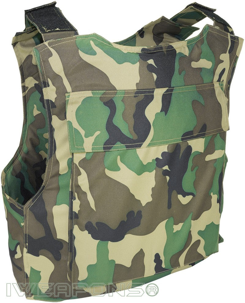 IWEAPONS® Military Patrol Lightweight Camo Bulletproof Vest – angled view