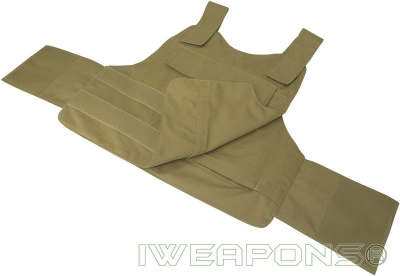 IWEAPONS® Universal Tan Patrol Bullet Proof Vest IIIA – laid open