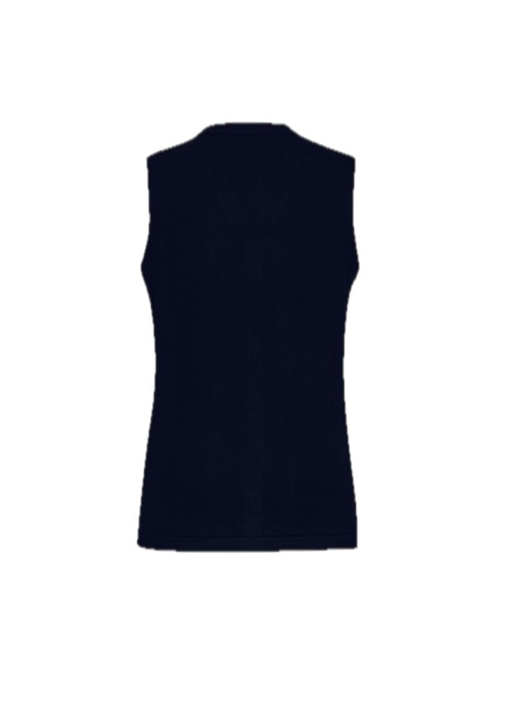 Womens Button Front Knit Vest – back view
