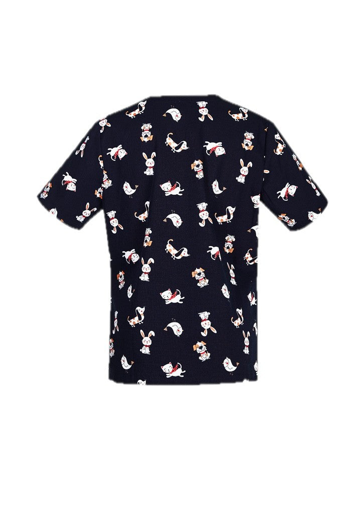 Womens Printed Best Friends Scrub Top – back view