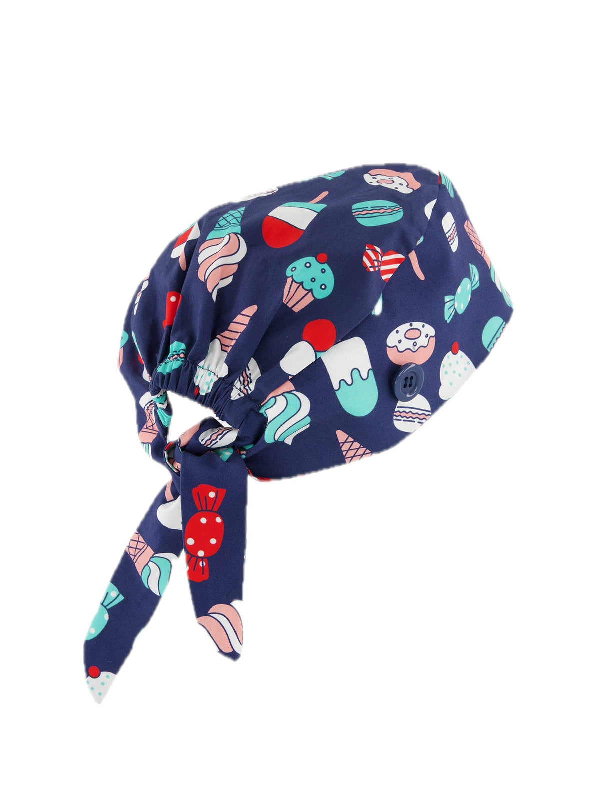 Unisex Printed Scrub Cap – back view
