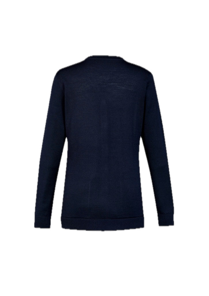 Womens Button Front Knit Cardigan – back view