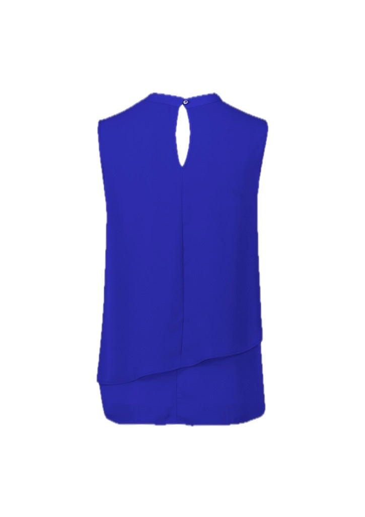 Seville Womens Sleeveless Layered Blouse – back view