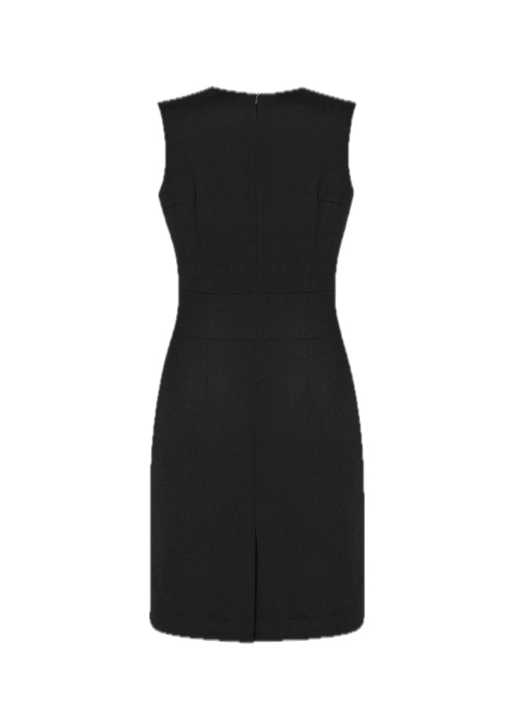 Comfort Wool Stretch Womens Sleeveless V Neck Dress – back view
