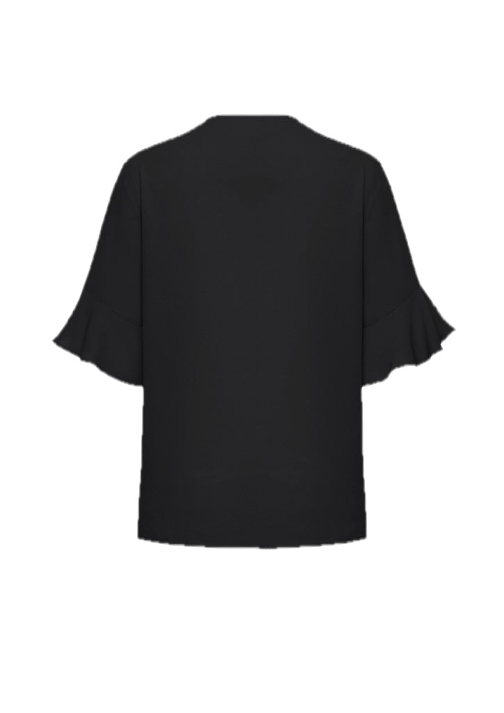 Aria Womens Fluted Sleeve Blouse – back view