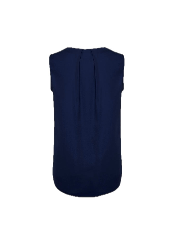 Estelle Womens Sleeveless Pleat Blouse – back view