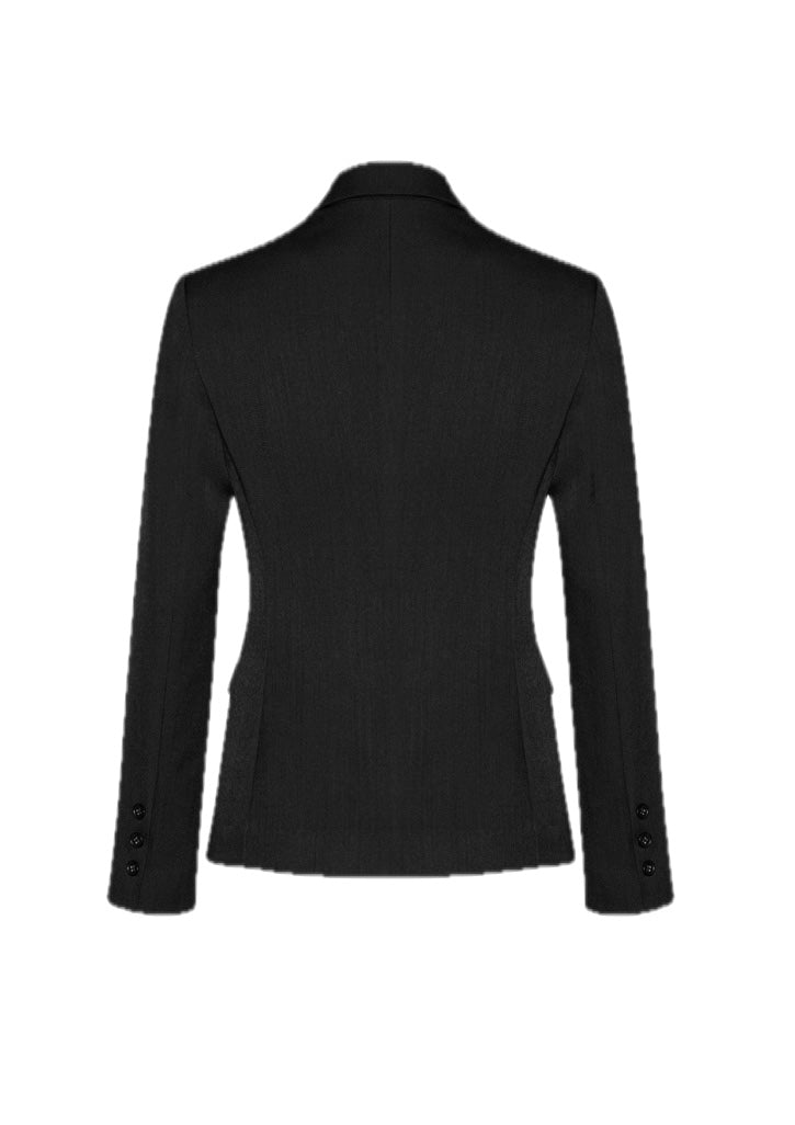 Comfort Wool Stretch Womens Two Button Mid Length Jacket – back view