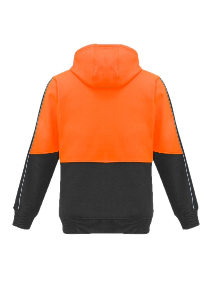 Unisex Hi Vis Full Zip Hoodie – back view