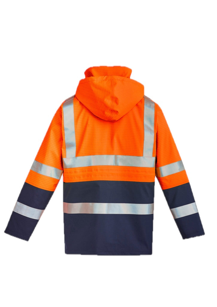 Mens Orange Flame Arc Rated Antistatic Waterproof Jacket – back view