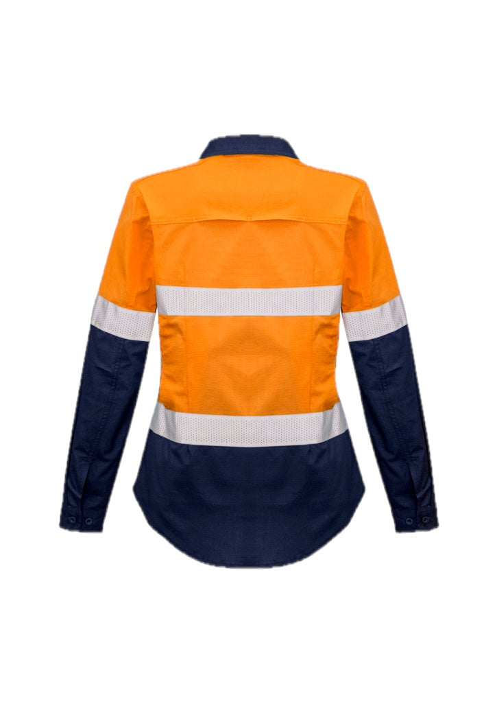 Womens Rugged Cooling HI Vis Taped Long Sleeve Shirt – back view
